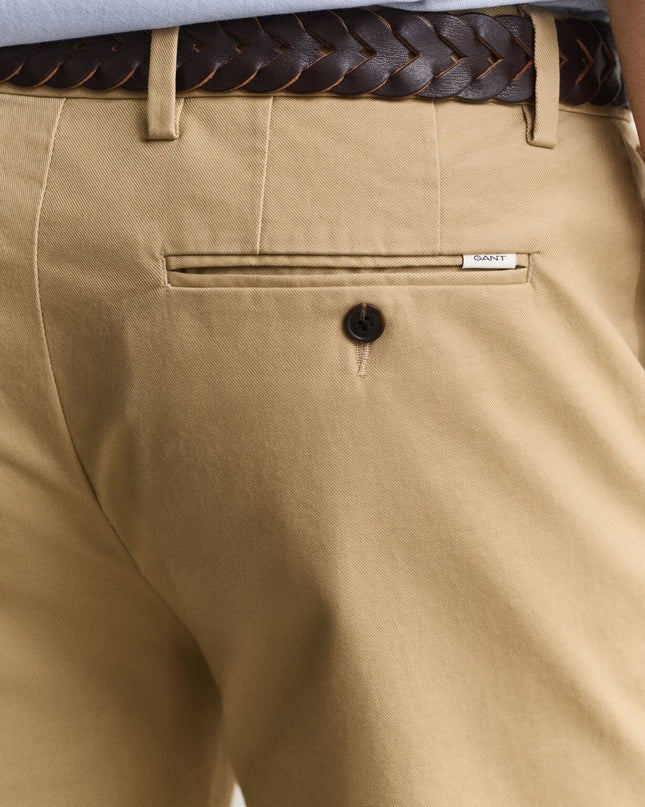 Gant Regular Smart Chinos In Dark Khaki