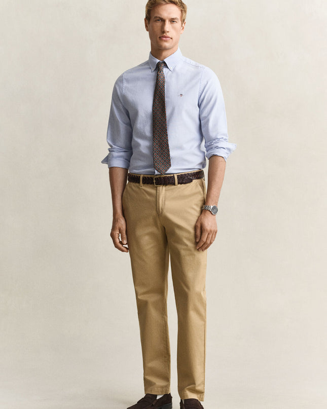 Gant Regular Smart Chinos In Dark Khaki