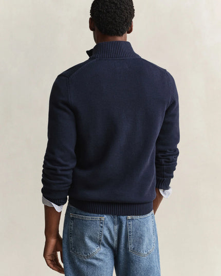 Gant Casual Cotton Half Zip in Evening Blue