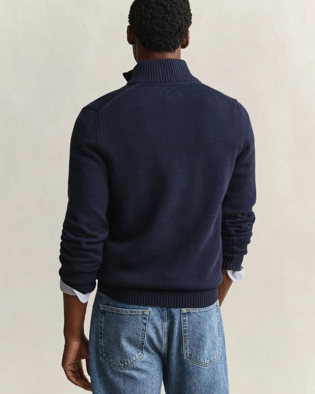 Gant Casual Cotton Half Zip in Evening Blue