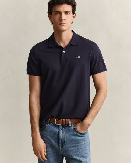Gant Classic Regular Polo Shirt In Evening Blue
