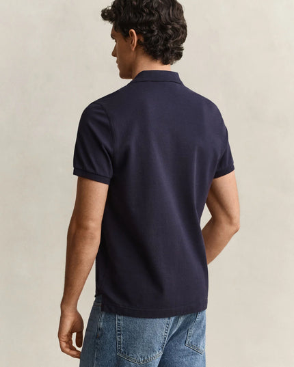 Gant Classic Regular Polo Shirt In Evening Blue