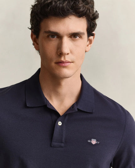 Gant Classic Regular Polo Shirt In Evening Blue