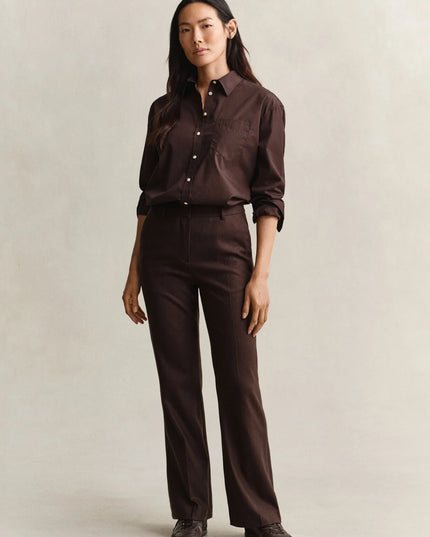 Relaxed Fit Classic Poplin Shirt - Deep Brown