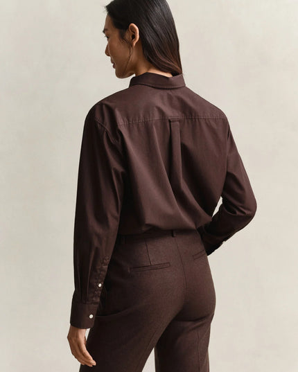 Relaxed Fit Classic Poplin Shirt - Deep Brown