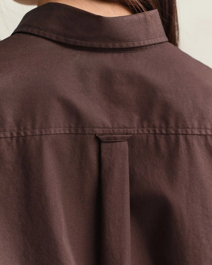Relaxed Fit Classic Poplin Shirt - Deep Brown