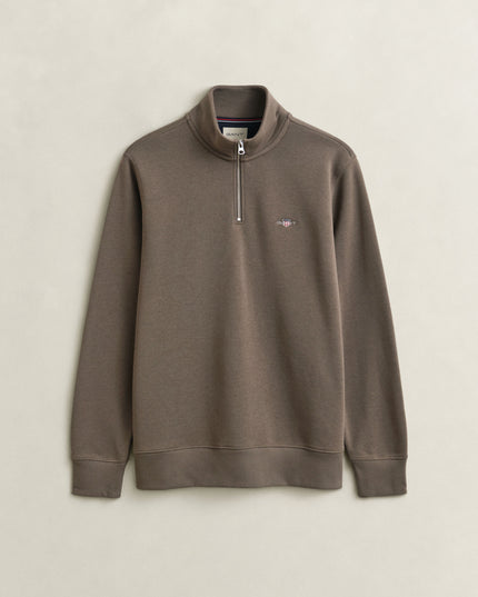 GANT Shield Half Zip Sweatshirt - Faded Taupe