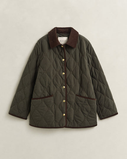 Monogram Quilted Jacket - Dark Moss Green