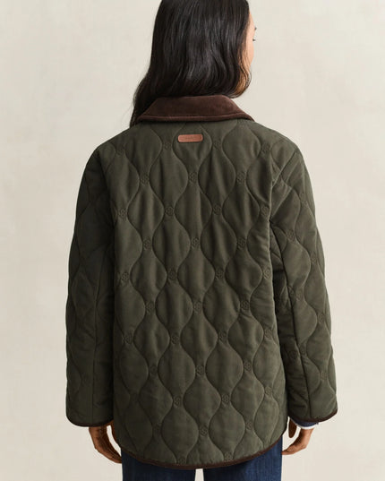 Monogram Quilted Jacket - Dark Moss Green