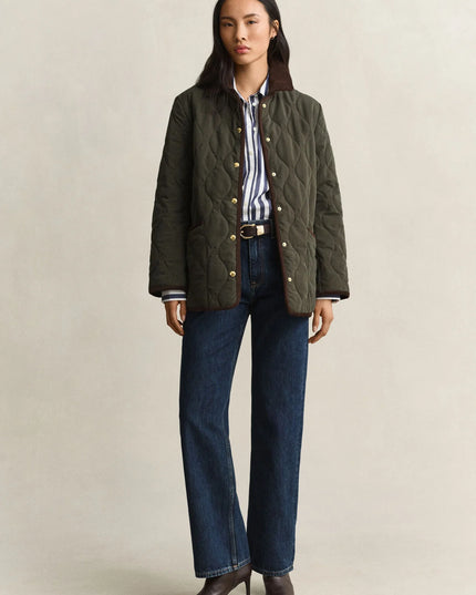 Monogram Quilted Jacket - Dark Moss Green