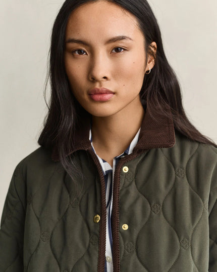 Monogram Quilted Jacket - Dark Moss Green