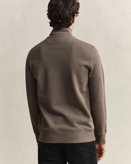 GANT Shield Half Zip Sweatshirt - Faded Taupe