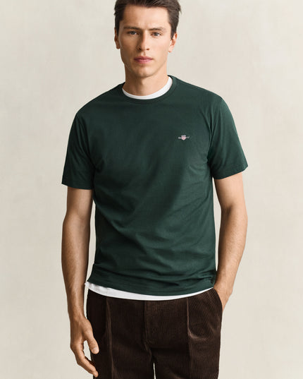GANT Regular Shield T-Shirt - Tartan Green