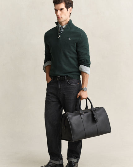GANT Casual Cotton Half-Zip Sweater - Tartan Green