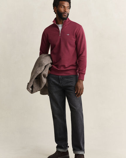 GANT Shield Half Zip - Deep Red Grape