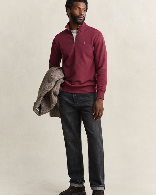 GANT Shield Half Zip - Deep Red Grape