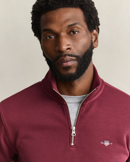 GANT Shield Half Zip - Deep Red Grape