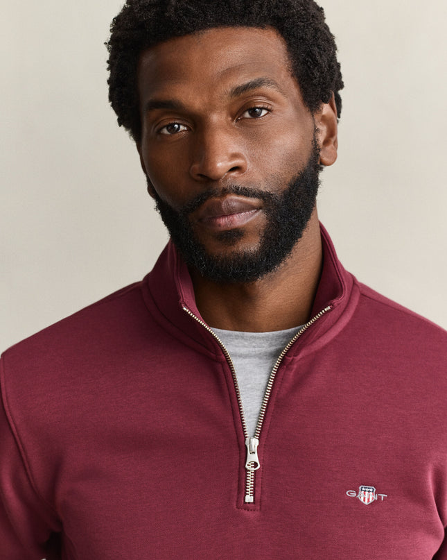 GANT Shield Half Zip - Deep Red Grape