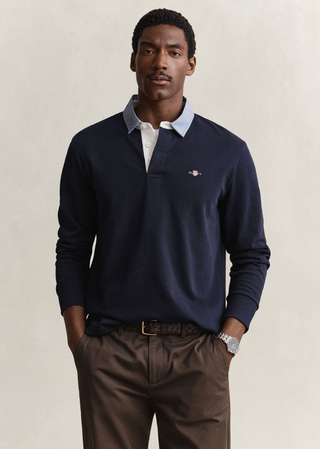 GANT Classic Heavy Rugger In Evening Blue