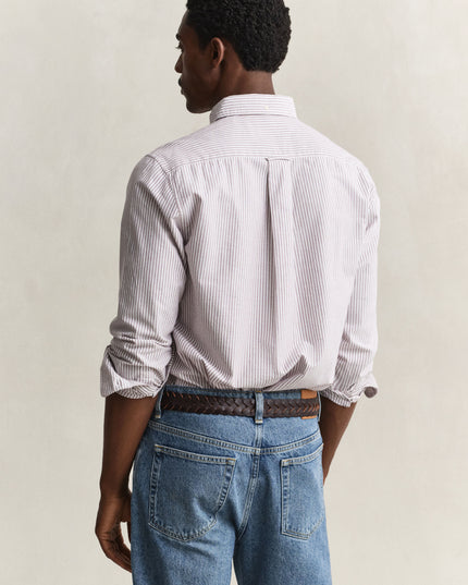 GANT Classic Regular Striped Oxford Shirt - Deep Grape Wine