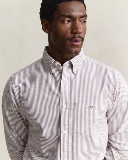 GANT Classic Regular Striped Oxford Shirt - Deep Grape Wine