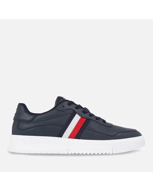 TOMMY HILFIGER Blue Supercup Stripes Leather Trainers