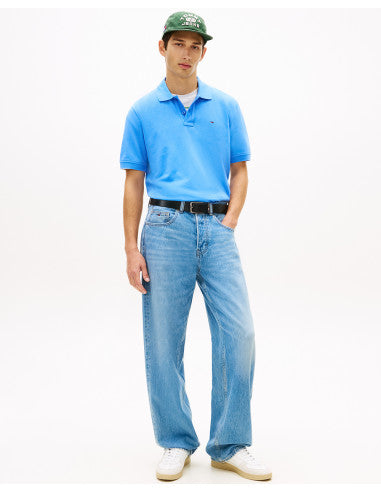 Tommy Jeans Reg Essential Polo in Westside Blue