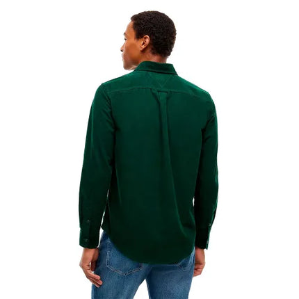 Tommy Jeans Baby Cord Shirt In Velvet Green