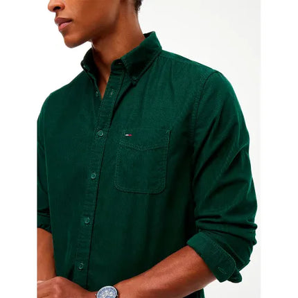 Tommy Jeans Baby Cord Shirt In Velvet Green