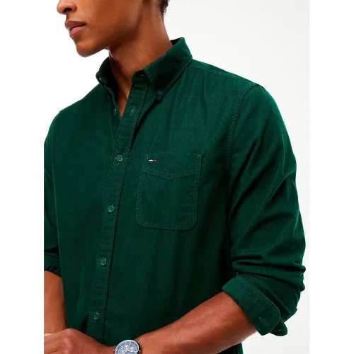 Tommy Jeans Baby Cord Shirt In Velvet Green
