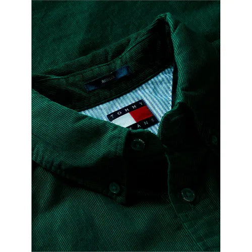 Tommy Jeans Baby Cord Shirt In Velvet Green