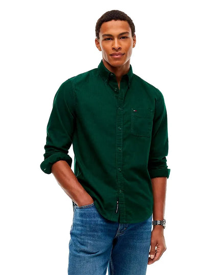 Tommy Jeans Baby Cord Shirt In Velvet Green