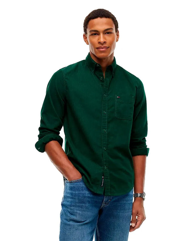 Tommy Jeans Baby Cord Shirt In Velvet Green