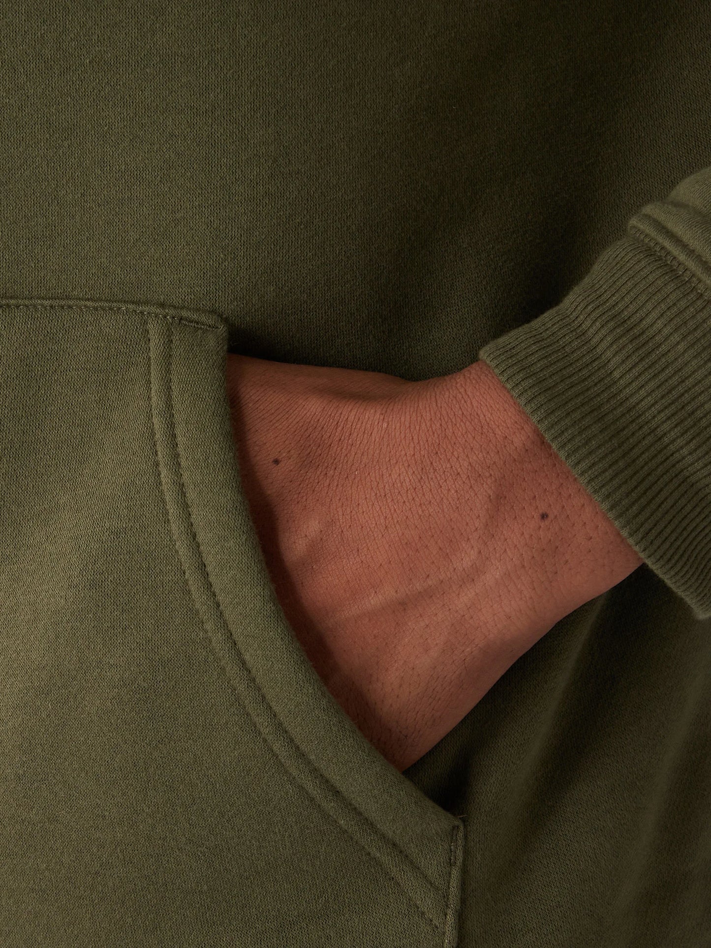 Brushed Fleece Hoody - Dark Greenery