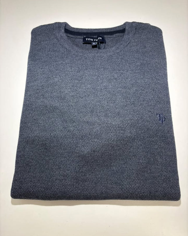 Tom Penn Crew Neck Knitwear - Indigo