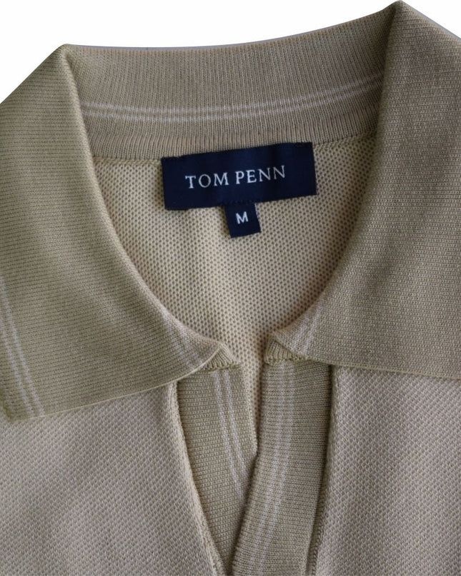 Tom Penn Knitted Polo Dark Cream
