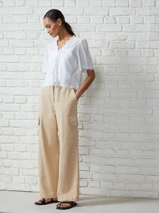 Utility Cotton Trousers - Sand