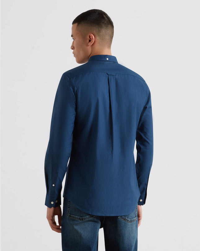 Farah Slim Fit Organic Cotton Oxford Shirt In Aegean Blue