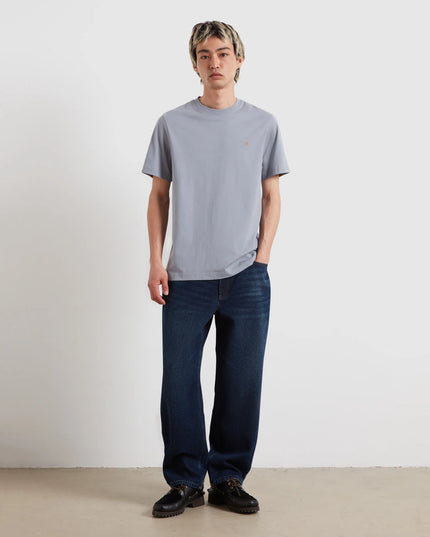 Danny Regular Fit Organic Cotton T-Shirt In Icelandic Blue