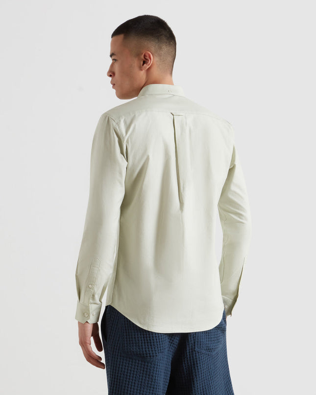 Farah Slim Fit Organic Cotton Oxford Shirt In Soft Green