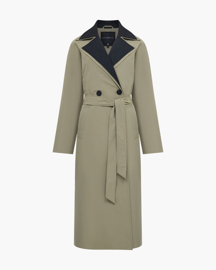 Kaci Double Collar Trench Coat - Spring Khaki
