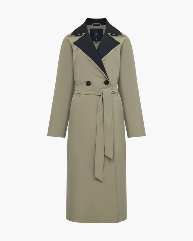 Kaci Double Collar Trench Coat - Spring Khaki