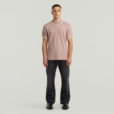 Dunda Slim Stripe Polo - Berry Mist