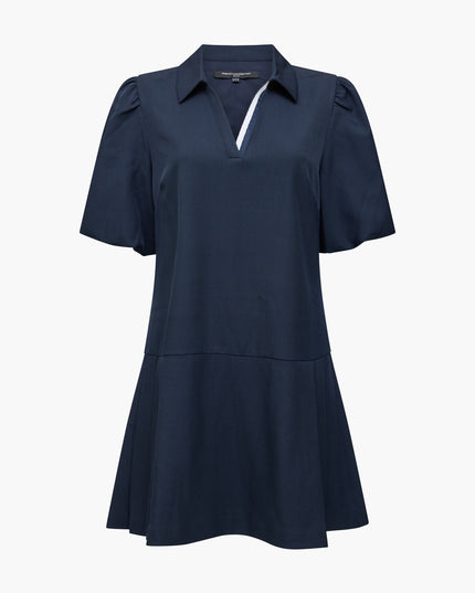 Salma Suiting Pleated Mini Dress - Navy