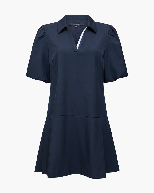 Salma Suiting Pleated Mini Dress - Navy