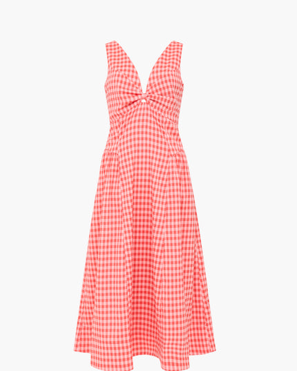 Sheila Voluminous Midi Dress - Watermelon Red