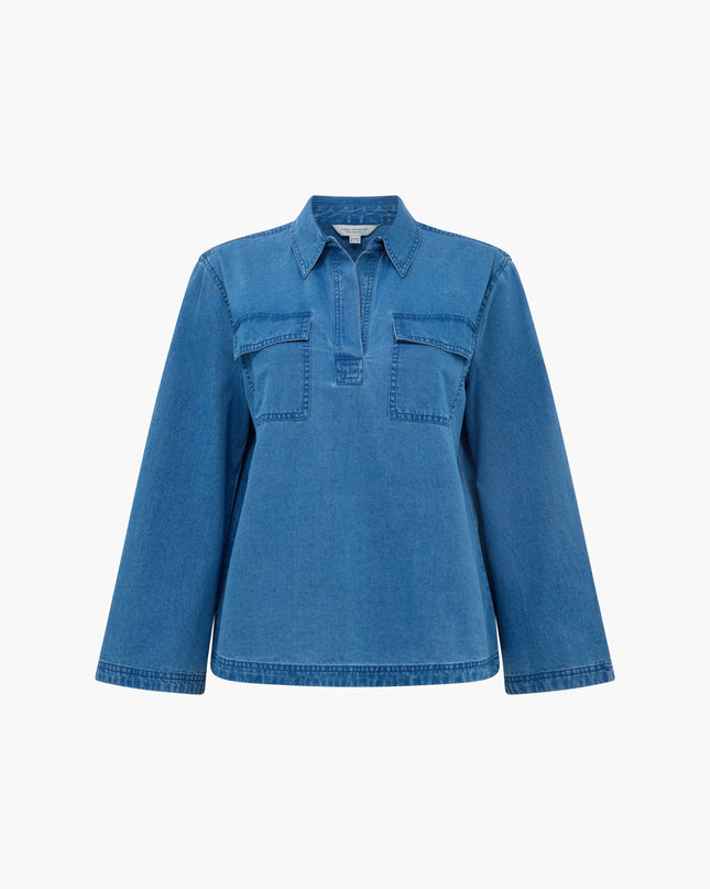Zaves Chambray Pocket Shirt - Medium Wash