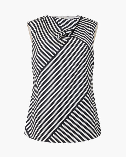 Striped Damasco Cowl Neck Tank