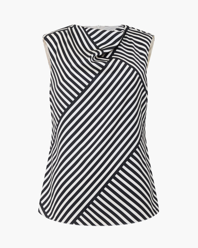 Striped Damasco Cowl Neck Tank