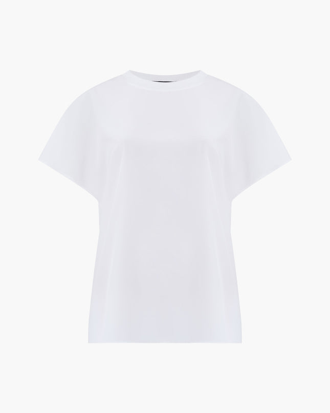 Caprina Crepe Crew Neck Top - Winter White